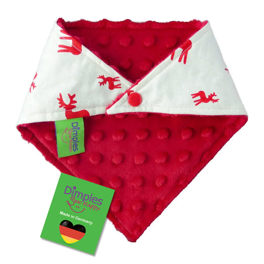 Rentier Weihnachtshundehalstuch - Personalisierbares Dreieckstuch