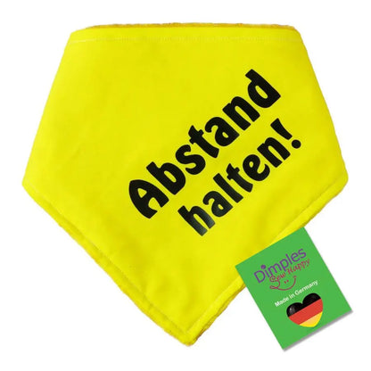Keep Distance - yellow warning bandana for dogs that are nervous, anxious, in heat, aggressive or in training