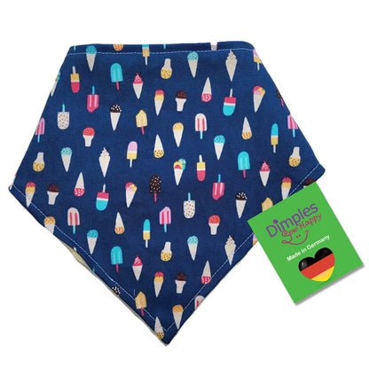 Sommer Eis Hundehalstuch Bandana dunkelblau