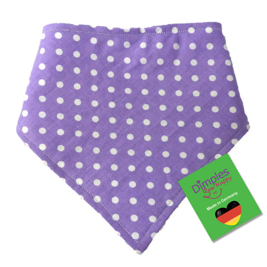 Lila gepunktetes Hundehalstuch Bandana