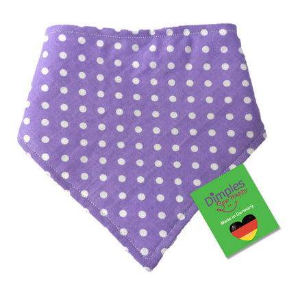 Lila gepunktetes Hundehalstuch Bandana