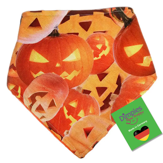Halloween orange Kürbis Hundehalstuch Bandana Dimples
