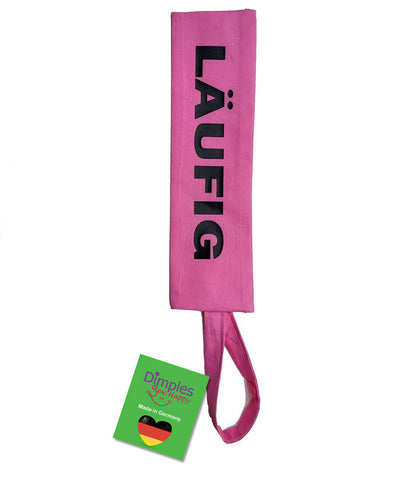 Läufig - bedruckter Überzug für Hundeleine in rosa für Menstruation der Hündin