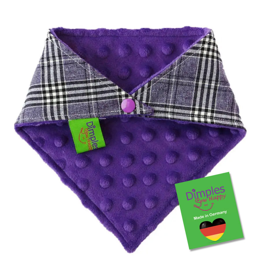 Glencheck lila Schottenkaro Hundehalstuch Bandana