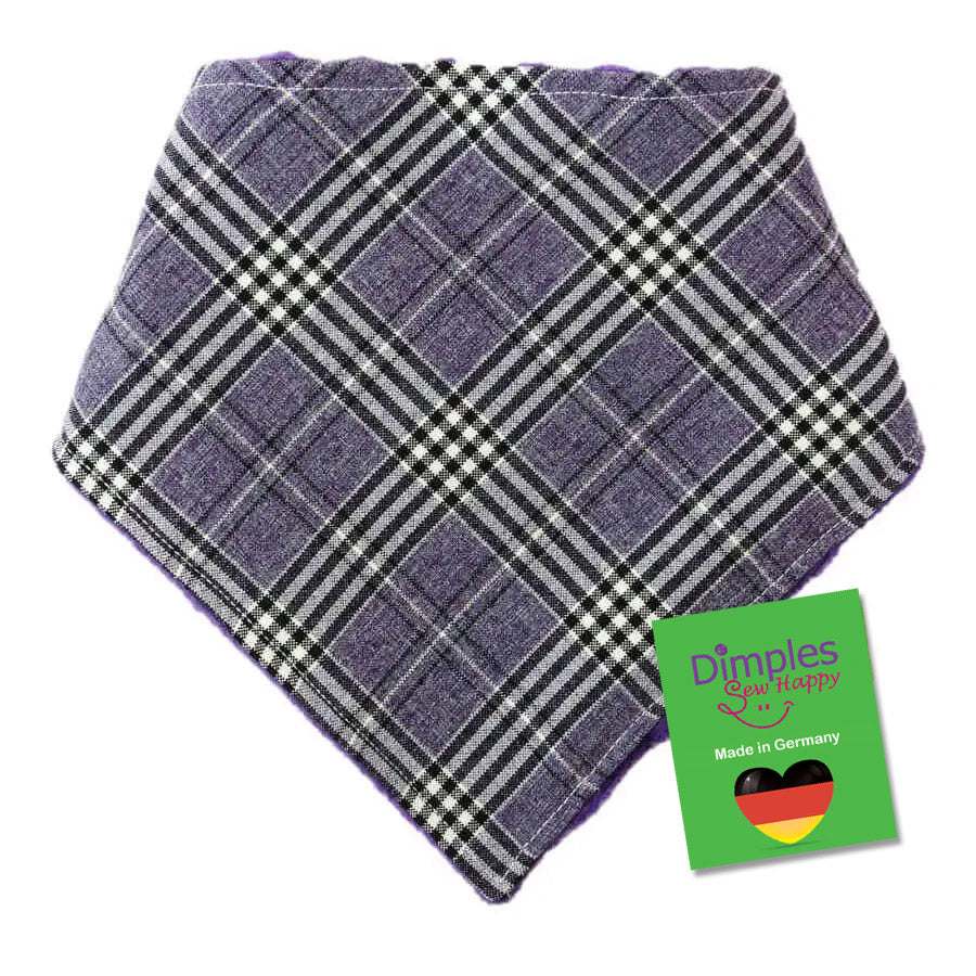 Glencheck lila Schottenkaro Hundehalstuch Bandana