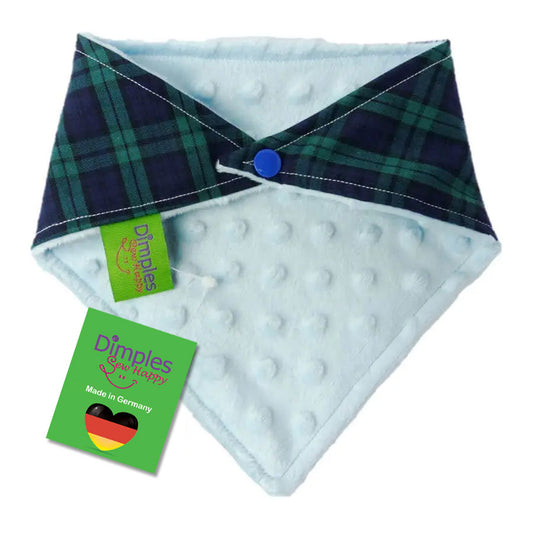 Schottenkaro blau grün Hundehalstuch - Kariertes Bandana