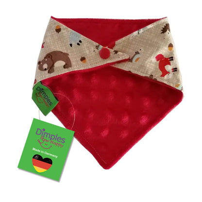 Waldtiere Hundehalstuch - Bandana mit Tiermotiv Fuchs Waschbär und Igel