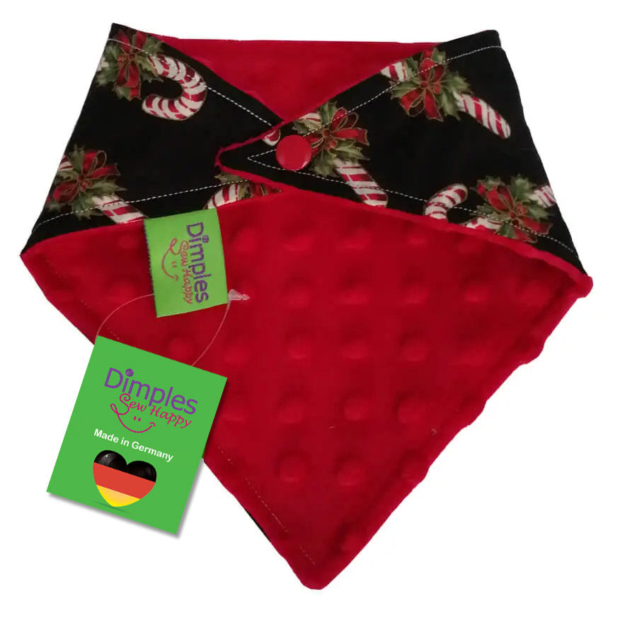 Zuckerstangen Weihnachtshundehalstuch rot schwarz