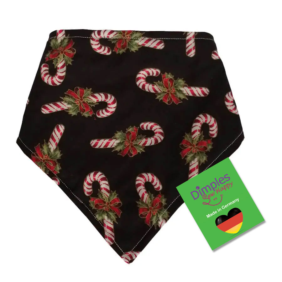 Zuckerstangen Weihnachtshundehalstuch rot schwarz