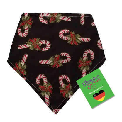 Zuckerstangen Weihnachtshundehalstuch rot schwarz
