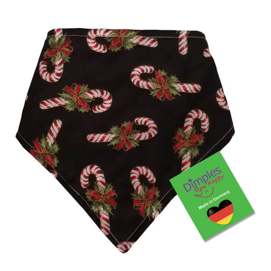 Zuckerstangen Weihnachtshundehalstuch rot schwarz