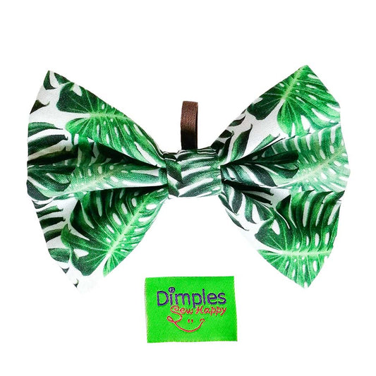 Dimples grüne Palmenblätter Hunde Schleife